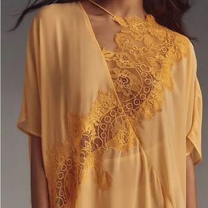 Anthropologie Sheer Lace Kaftan